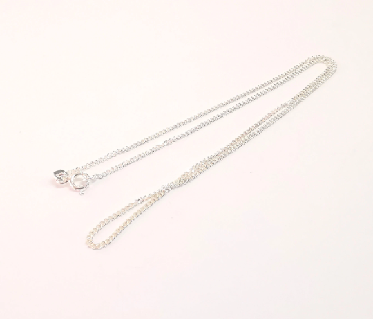 Sterling Silver Soldered Ready Curb Chain 925 Silver Chain Findings (1 mm thickness) G30018