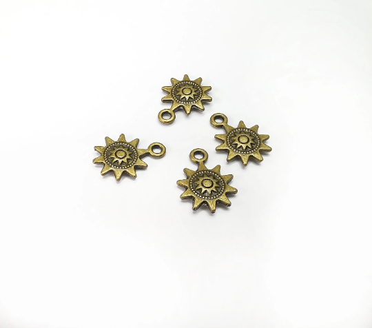 Sun Charms (Double sided) Antique Bronze Plated (17x12mm) G28297