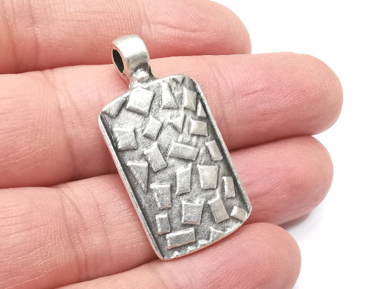 Ethnic Charms Pendant , Antique Silver Plated Charms (37x20mm) G28917