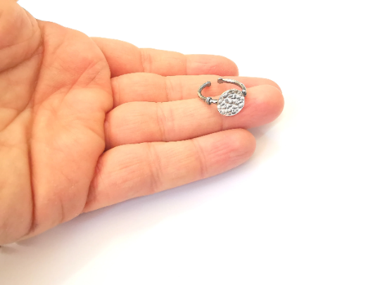 Stamping Ring Blanks, Sterling Silver Engraving Blank, Statement Rings, Adjustable Nameplate Ring, 925 Solid Silver 12mm G30023