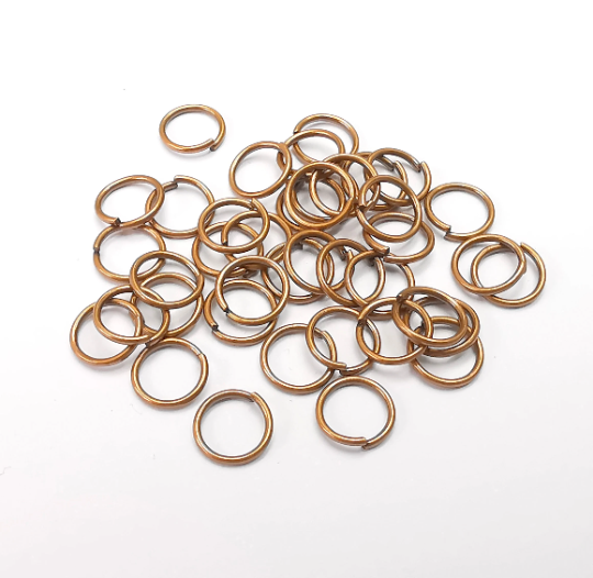 50 Antique Copper Brass Jumpring (7 mm) (Thickness 0.8mm - 20 Gauge) Antique Copper Plated Brass Jumpring Findings G29330