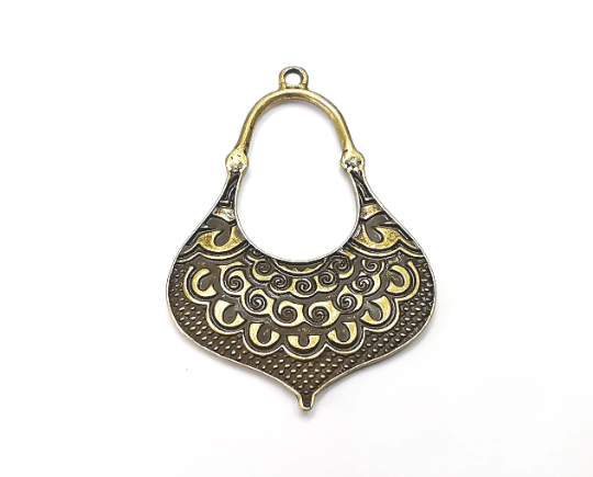 Ethnic Charms, Antique Bronze Plated Charms (50x34mm) G28942