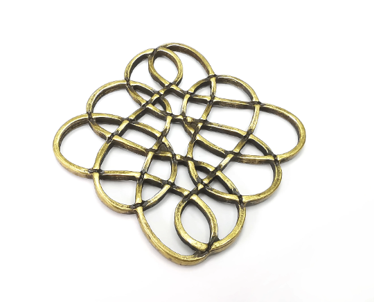 Knot Pendant Antique Bronze Plated (64x55mm) G28919