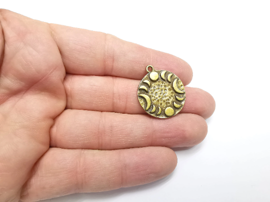 Crescent Moon Charms, Phase of the moon, Antique Bronze Plated Charms (29x25mm) G29385