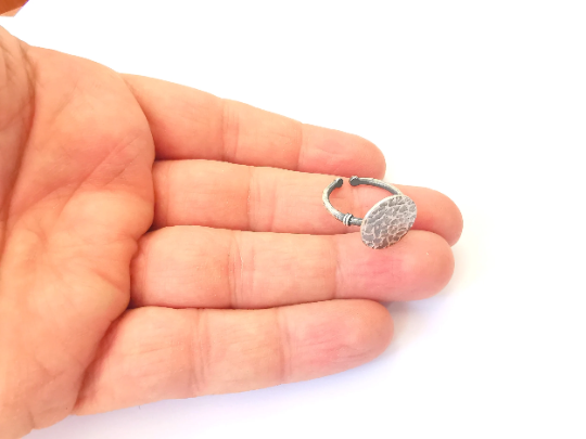 Stamping Ring Blanks, Sterling Silver Engraving Blank, Statement Rings, Adjustable Nameplate Ring, 925 Solid Silver 15mm G30026