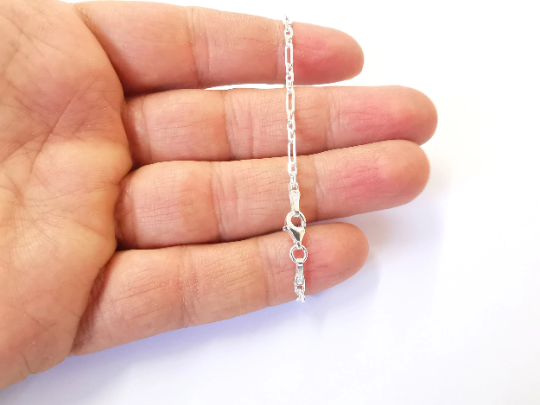 Sterling Silver Finished Bracelet Chain Bangle Chain Ready Chain 925 Solid Silver Chain Findings (17cm-6,6inch) G30076