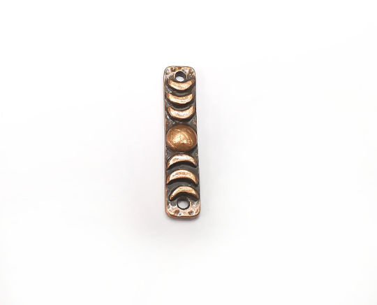 Moon Crescent Dangle Connector Charms, Phase of The Moon Antique Copper Plated Charms (30x6mm) G29814