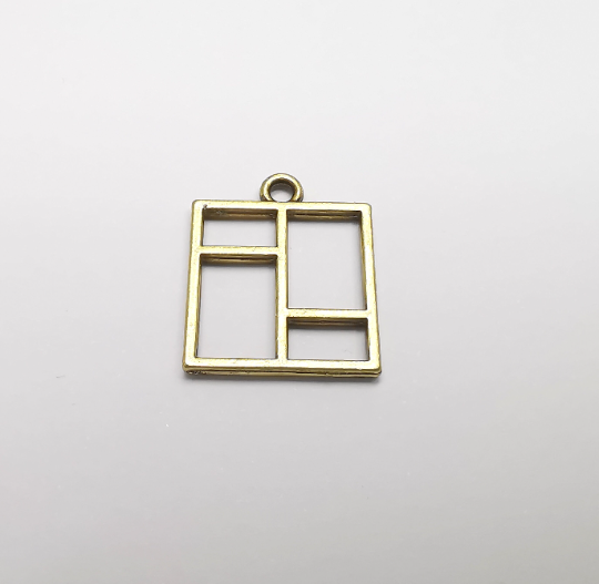 4 Geometric Charms Antique Bronze Plated Charms (22x18mm) G29338
