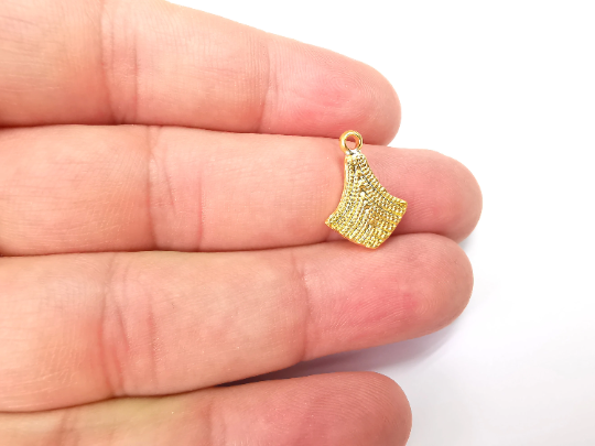 Gold Charms, Gold Plated DIY Charms (18x13mm) G28938