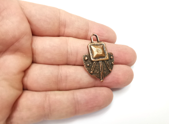 Ethnic Charms, Pendant Antique Copper Plated (35x23mm) G29345
