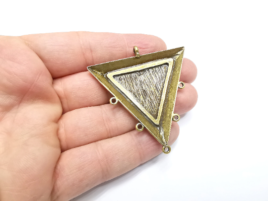 Triangle Pendant Connector, Antique Bronze Plated (59x55mm) G29367