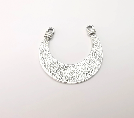 Ethnic Connector Pendant, Antique Silver Plated (38mm) G28787