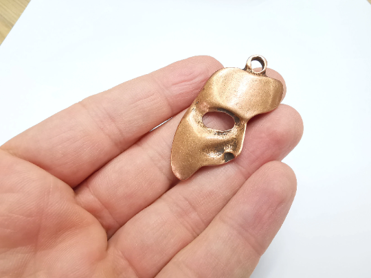 Face Mask Charms Antique Copper Plated Charms (50x24mm) G29572