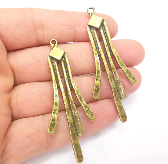 Antique Bronze Unique Dangle Charms Pendant, Antique Bronze Plated DIY Charms (68x26mm) G28267