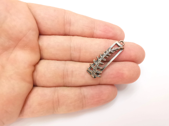 Fern Leaf Charms Frame Antique Copper Plated (34x12mm) G28314