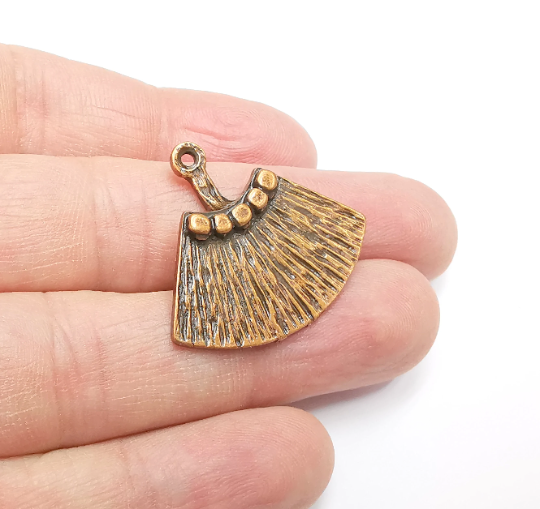 Copper Dangle Charms, Earring Charms, Ethnic Charms Tuareg Charms Antique Copper Plated Charm (32x29mm) G29506