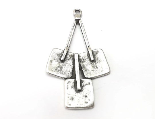 Bunch Charms, Antique Silver Plated (47x27mm) G28749