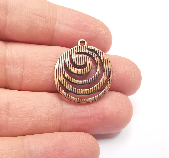 Tidal Wave Swirl Spirals Charms Antique Copper Plated (25x22mm) G28283