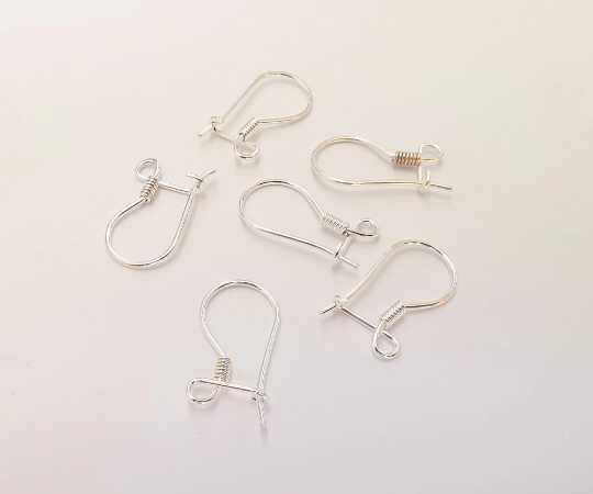 2 Solid Sterling Silver Earring Hook, 925 Silver Earring Wire Findings (20mm) G30075