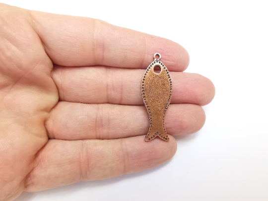 Fish Charms Antique Copper Plated Charms (42x15mm) G29803