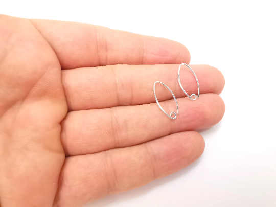 Solid Sterling Silver Earring Hook 925 Silver Earring Wire Findings (18mm) G30022