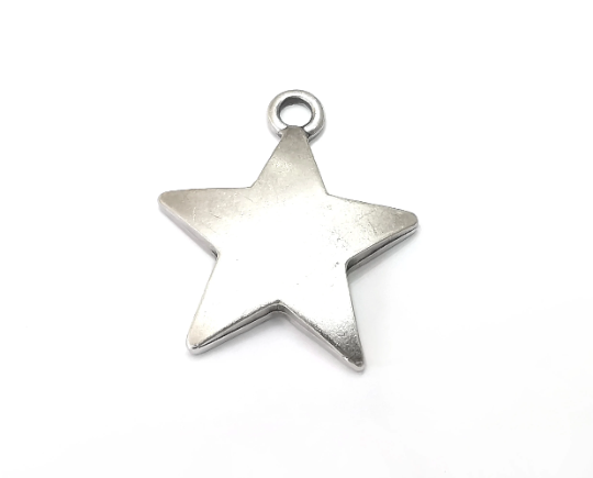 Star Charms, Antique Silver Plated (37x32mm) G28748