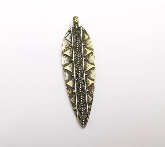 Bronze Dangle Pendant Charms, Antique Bronze Plated Charms (54x15mm) G29555