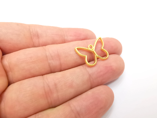 Butterfly Charms, Gold Plated DIY Charms (21x15mm) G28320