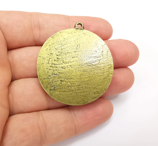 Round Pendant Bezels, Resin Blank, inlay Mountings, Mosaic Frame, Cabochon Bases, Dry Flower Settings, Antique Bronze Plated (40mm) G28212