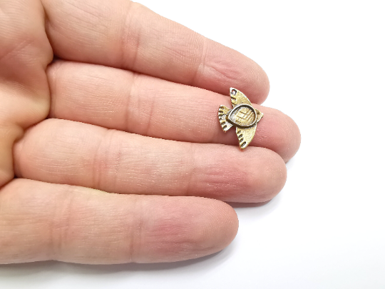 10 Bronze bird bezel charm blank base Antique bronze plated charms 20x14mm (Blank Size 8x6mm) G29337
