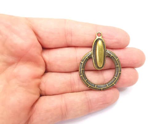Antique Bronze Unique Charms, Antique Bronze Plated DIY Charms (44x32mm) G28208
