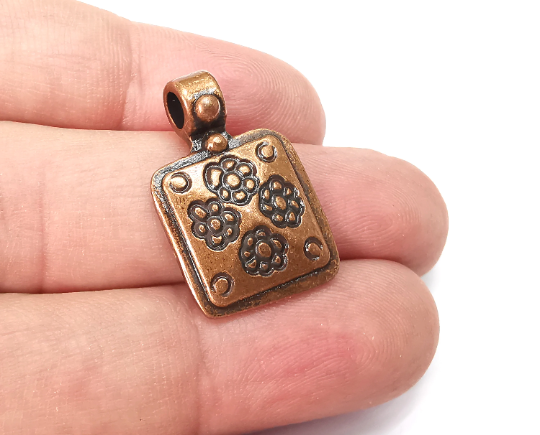 Flowers Charms, Sun flower Charms, Daisy Charms, Antique Copper Plated Plants Charms (26x17mm) G28973