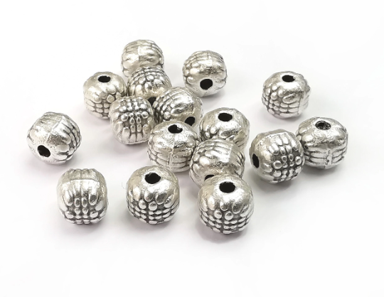 Round Ball Beads Antique Silver Plated Metal Beads (6mm) G29538