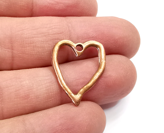 Heart Charms, Antique Copper Plated Charms (23x19mm) G29560