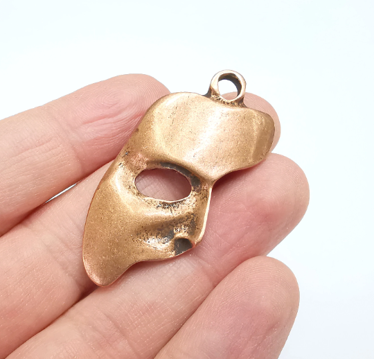 Face Mask Charms Antique Copper Plated Charms (50x24mm) G29572