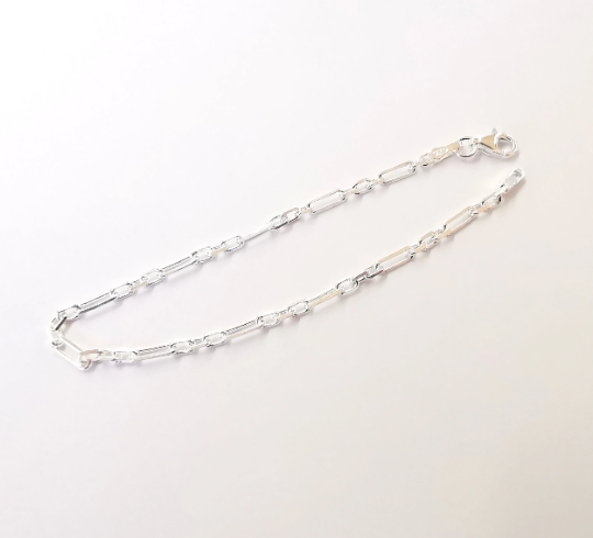 Sterling Silver Finished Bracelet Chain Bangle Chain Ready Chain 925 Solid Silver Chain Findings (17cm-6,6inch) G30076