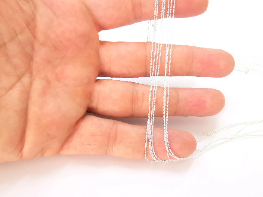 Sterling Silver Soldered Ready Chain,Necklace Chain, Finished Chain, 925 Silver Chain (40cm+5cm + 15 inch+2 inch) G30011