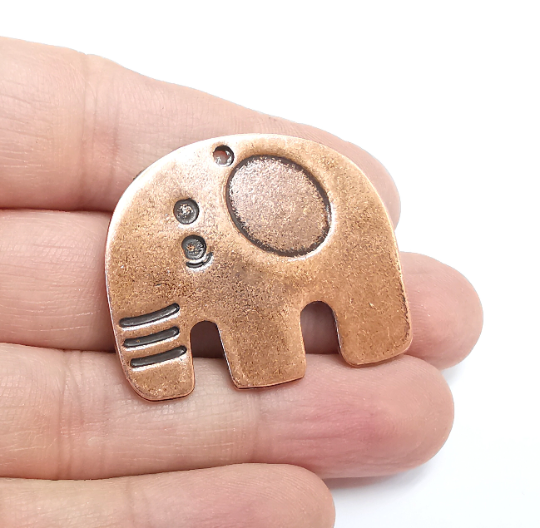 Elephant Charms Pendants, Antique Copper Plated Charms (42x34mm) G29801