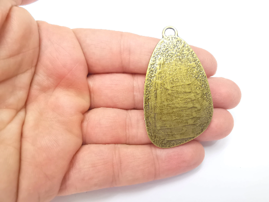 Unique Pendant Bezels, Resin Blank, inlay Mountings, Mosaic Frame, Cabochon Base, Dry Flower Settings Antique Bronze Plated (49x28mm) G28213