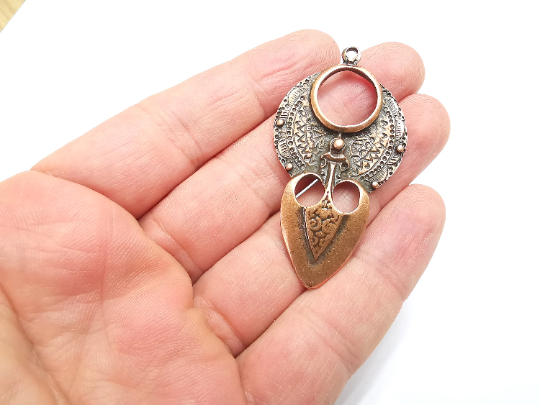 Unique Copper Pendant Antique Copper Plated (58x31mm) G29575