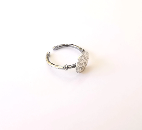 Stamping Ring Blanks, Sterling Silver Engraving Blank, Statement Rings, Adjustable Nameplate Ring, 925 Solid Silver 12mm G30023