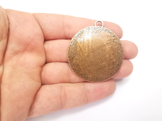 Round Pendant Bezels, Resin Blank, inlay Mountings, Mosaic Frame, Cabochon Bases, Dry Flower Settings, Antique Copper Plated (40mm) G28275