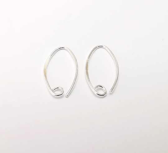Solid Sterling Silver Earring Hook 925 Silver Earring Wire Findings (18mm) G30022