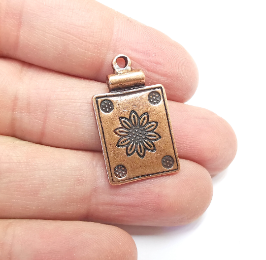 Flowers Charms, Sun flower Charms, Daisy Charms, Antique Copper Plated Plants Charms (28x17mm) G29802