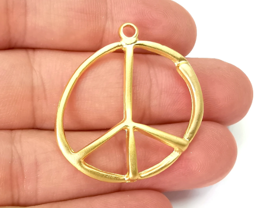 Peace Charms Pendant Gold Plated (37x36mm) G28304