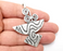 Unique Swirl Charms, Antique Silver Plated (63x46mm) G28759