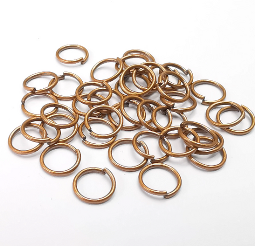 50 Antique Copper Brass Jumpring (7 mm) (Thickness 0.8mm - 20 Gauge) Antique Copper Plated Brass Jumpring Findings G29330