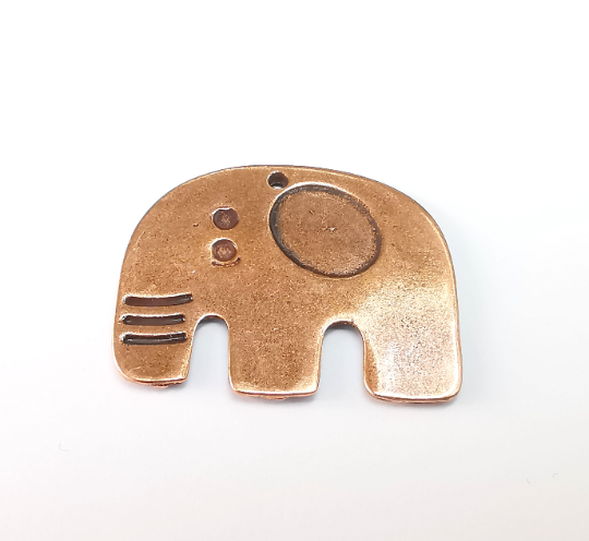 Elephant Charms Pendants, Antique Copper Plated Charms (42x34mm) G29801