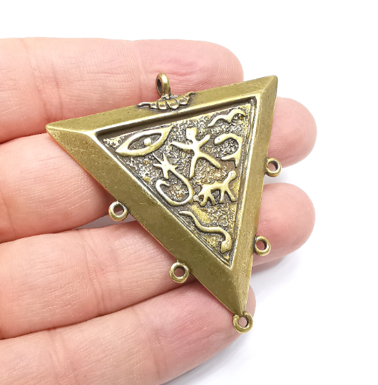 Triangle Pendant Connector, Antique Bronze Plated (59x55mm) G29367