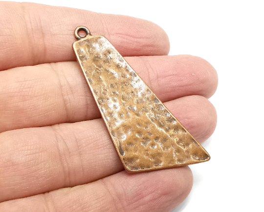 Hammered Organic Charms Pendant Antique Copper Plated Pendant (57mm) G29810